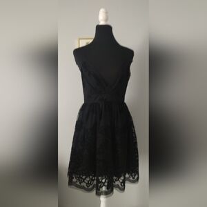 Sweet Storm Mini Dress Women Color Black Sleeveless Size Large Zipper Back